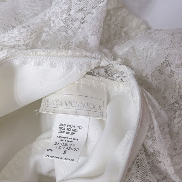 Jessica McClintock Wedding Dress Lace Prairie Dress size 9 - Picture 11 of 16